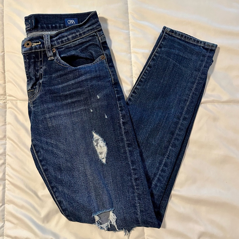 Lucky Brand Sienna Slim Boyfriend Ripped Straight Leg Jean Women's Size 00/24